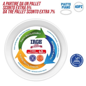 ADG PIATTI RIUTILIZZ. PIANI 40PZ D22