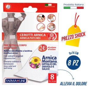 ABE CEROTTI LENIT. ARNICA 8 PZ FARMALIN 9X14 CM