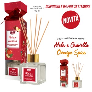 ACA DIFFUSORE CARAMELLA 100ML MELA E CANNELLA + ORANGE SPICE