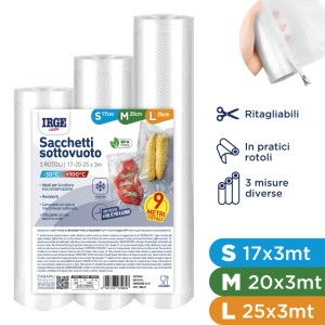 BII SET SACCHI SOTTOVUOTO 3 PZ 17X3M + 20X3MT + 25X3MT