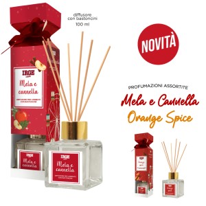 ACA DIFFUSORE CARAMELLA 100ML MELA E CANNELLA + ORANGE SPICE