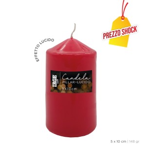 BDA CANDELA PILLAR ROSSO LUCIDO 5X10 CM