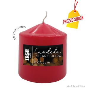 ASA CANDELA PILLAR ROSSO LUCIDO 6X7.5 CM
