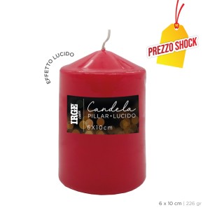 ATA CANDELA PILLAR ROSSO LUCIDO 6X10 CM