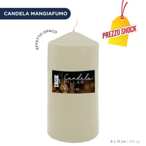 FEN CANDELA PILLAR AVORIO 6X13CM