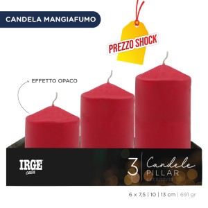 FEZ CANDELE PILLAR ROSSE 6X7.5/10/13CM
