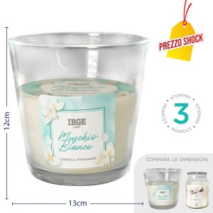 EDC CANDELA MUSCHIO BIANCO VASO