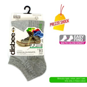 ATX MINICALZA RIGATA 3PZ GRIGIO S/M
