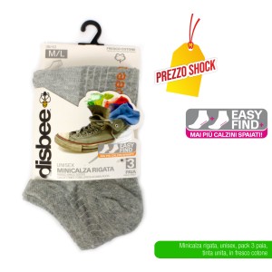 ATX MINICALZA RIGATA 3PZ GRIGIO M/L