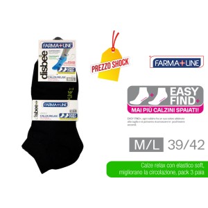 ATD CALZA RELAX BASSA 3PZ NERO M/L
