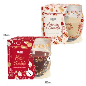 BOA CANDELA PROF ROTONDA 70GR NATALE ARANCIA E CANNELLA + ROSSO NAT