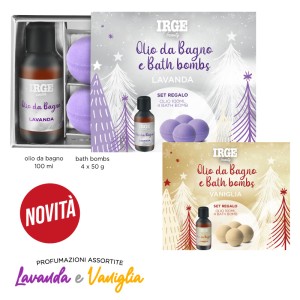 AHA SET OLIO 100ML + BATH BOMB 4X50GR LAVANDA + VANIGLIA