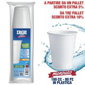 ABE BICCHIERI ACQUA BIANCHI 80PZ 180CC