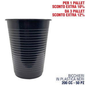 CDE BICCHIERE NERO 200CC 50PZ