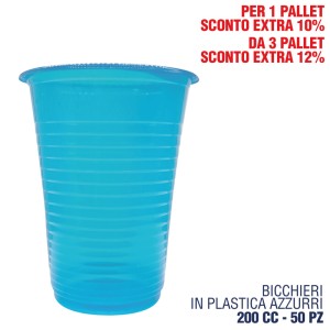 CDT BICCHIERI AZZURRO BABY 200CC 50PZ