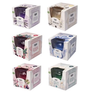 FDL CANDELA VETRO A RIGHE C/CARTONC