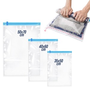 DIV SET 3 SACCHI SOTTOVUOTO TRAVEL 35*50CM + 40*60CM + 50*70CM