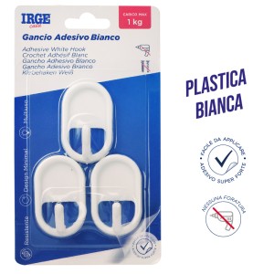 AAO GANCI ADESIVI PLASTICA 3PZ CLASSICO