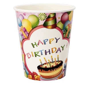 ABC BICCHIERI 10PZ BUON COMPLEANNO BIMBA