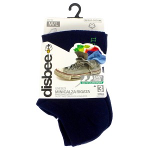 ATX MINICALZA RIGATA 3PZ BLU M/L