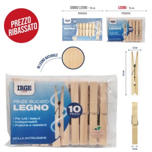 BNK PINZE BUCATO LEGNO IRGE 10PZ