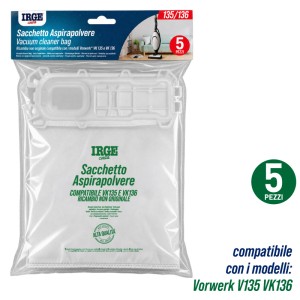 ABS SACCO ASPIRAPOLVERE VK135/136 5PZ