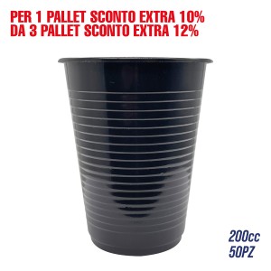 CDE BICCHIERE NERO 200CC 50PZ