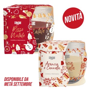 AOA CANDELA PROF ROTONDA 70GR NATALE ARANCIA E CANNELLA + ROSSO NAT