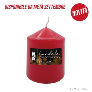 AAA CANDELA PILLAR ROSSO LUCIDO 5X7.5 CM