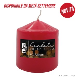 AGA CANDELA PILLAR ROSSO LUCIDO 6X7.5 CM