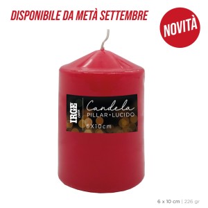 AHA CANDELA PILLAR ROSSO LUCIDO 6X10 CM