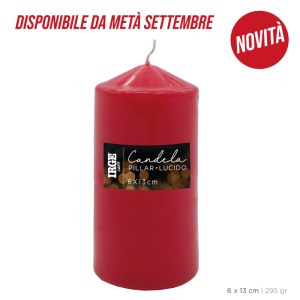 AIA CANDELA PILLAR ROSSO LUCIDO 6X13 CM