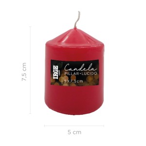 AAA CANDELA PILLAR ROSSO LUCIDO 5X7.5 CM