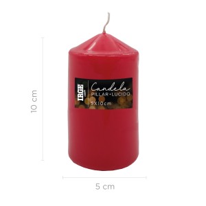 ABA CANDELA PILLAR ROSSO LUCIDO 5X10 CM