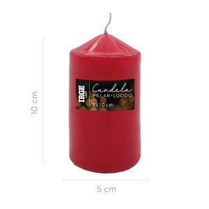 BDA CANDELA PILLAR ROSSO LUCIDO 5X10 CM