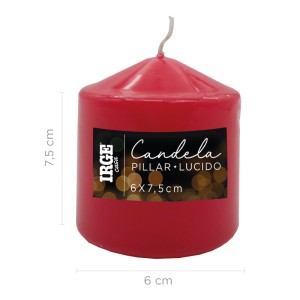 BIA CANDELA PILLAR ROSSO LUCIDO 6X7.5 CM