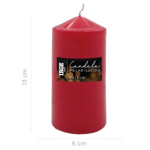 AIA CANDELA PILLAR ROSSO LUCIDO 6X13 CM