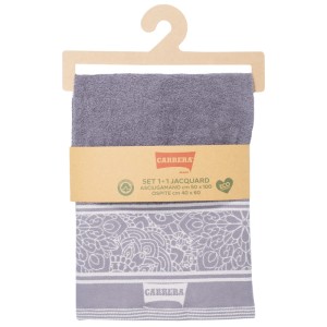CAC SET 1+1 JACQUARD 40X60+50X100 100% C