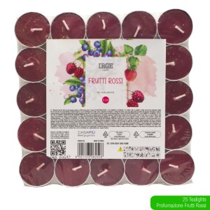 FBD CANDELA 25 TEALIGHTS FRUTTI ROSSI