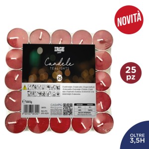 ALA CANDELA 25 TEALIGHT ROSSE