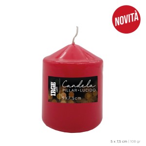 AAA CANDELA PILLAR ROSSO LUCIDO 5X7.5 CM