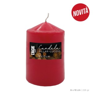 AHA CANDELA PILLAR ROSSO LUCIDO 6X10 CM