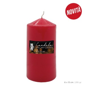 AIA CANDELA PILLAR ROSSO LUCIDO 6X13 CM