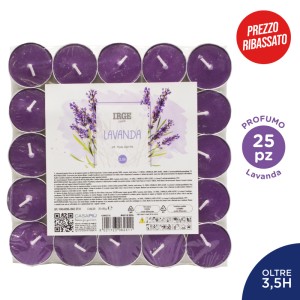 FBF CANDELA 25 TEALIGHTS LAVANDA