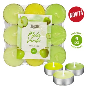 FDC TEALIGHT SFUMATE MELA VERDE 9PZ