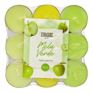 FDC TEALIGHT SFUMATE MELA VERDE 9PZ