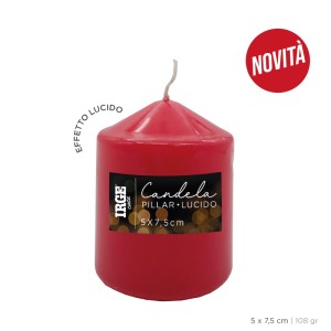 AAA CANDELA PILLAR ROSSO LUCIDO 5X7.5 CM