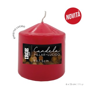 AGA CANDELA PILLAR ROSSO LUCIDO 6X7.5 CM