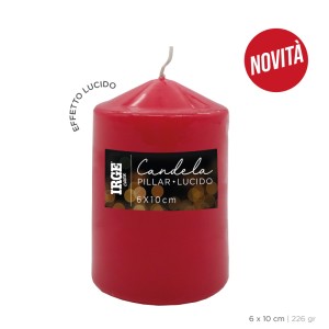 AHA CANDELA PILLAR ROSSO LUCIDO 6X10 CM