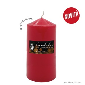 AIA CANDELA PILLAR ROSSO LUCIDO 6X13 CM